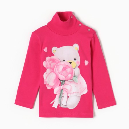 Turtleneck for girls, fuchsia color, height 92