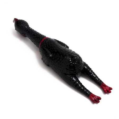 The squeak of "thoughtful chicken" for dogs, 28 cm, black-2