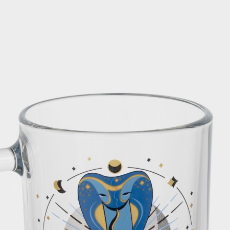 New Year's glass tea mug "Mystical snakes", 200 ml, mix-4