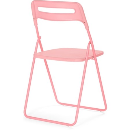 Fold plastic stool, metal/plastic, pink/pink 43x46x81 cm-3