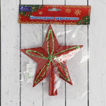 Tips "Star" shine and confetti 13.5x14.5 cm, red-1