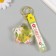 A keychain plastic with a carbine, a strap "Unicorn in a star" Water, with a decor 5.5x5x2.5 cm
