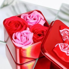 Soap roses, pink and red, set 4 pcs.
