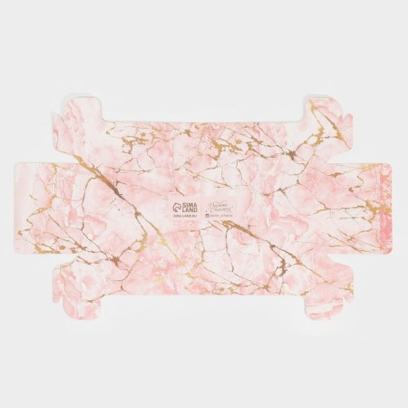 Confectionery packaging, cupcake box with PVC lid, “pink marble”, 30 x 8 x 11 cm-4