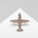 Brooch "Airplane" tourist, white color in gold