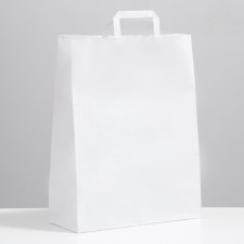 Craft bag without printing, white, flat handle 35 x 15 x 45 cm, set 3 pcs