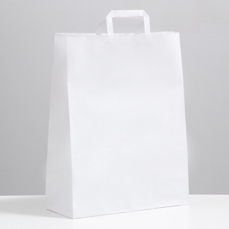 Craft bag without printing, white, flat handle 35 x 15 x 45 cm, set 3 pcs