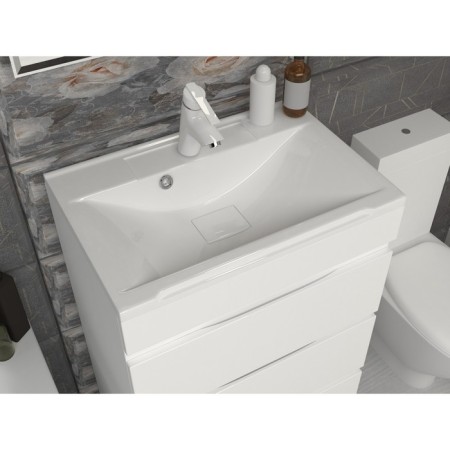 Snow -out sink Uperwood Elen, 75 cm, with a decorative lid, white-1