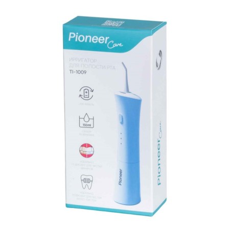 Irrigator of the oral cavity Pioneer TI-1009, 150 ml, 3 modes, 2 nozzles, blue-13
