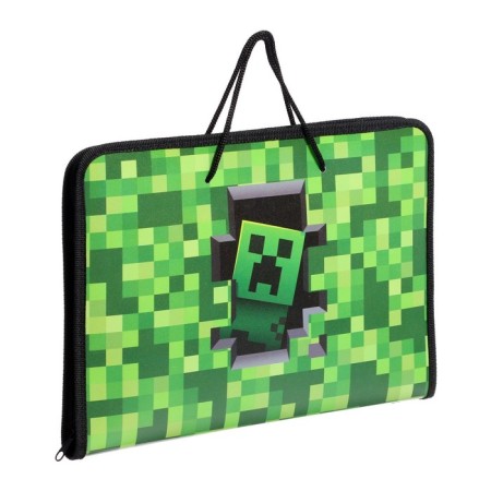 A4 labor folder with handles, 325 x 230 x 25 mm, zipper around, folding bar, plastic, PTR-6 calligrata "Pixels"-3