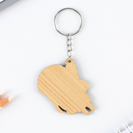 Key keychain wooden anime "in beret"-3