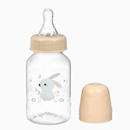 A set of bottles for feeding "Forest animals" 150 and 250 ml, straight, beige color-4