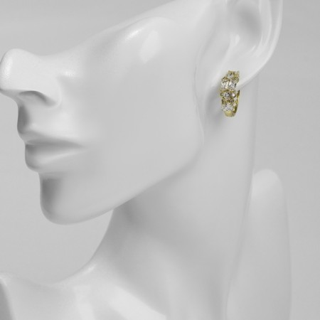 Xuping Cold Earrings Empress, bright, white color with gold-2