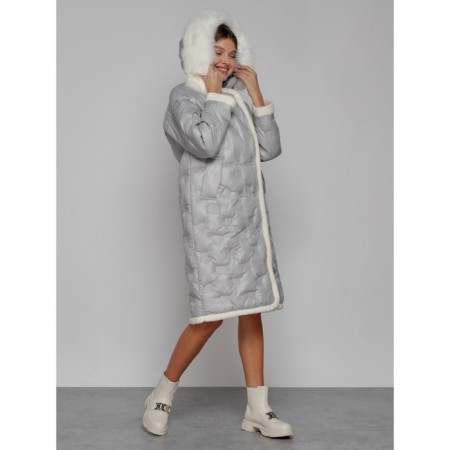 Coat insulated winter feminine, size 48, color light gray-6