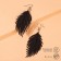 Earrings Metal "Fern" leaflet color black