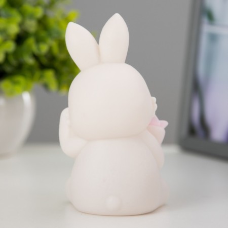 Spinker "Bunny with a bouquet" LED 2W from 3XLR44 batteries is white-pink 6.5x6.5x11 cm Risalux-3