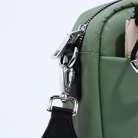 Bag Cross-Bodi with a zipper, green color-5