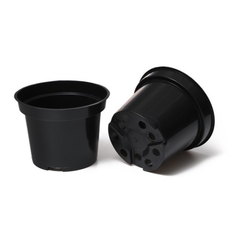 Pot for seedlings, 2 l, d = 17.5 cm, h = 13 cm, black, greengo-7