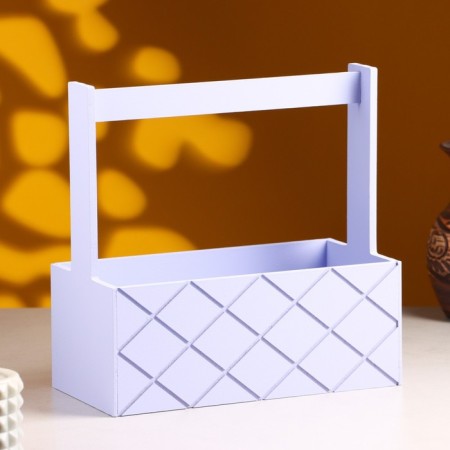 Wooden Kashpo "Hellad Big, Pack", with a pen, 25 × 12.5 × 10 (25) cm lavender