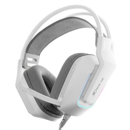 Headphones Xtrike Me GH-712, game, full-size, backlight, Mic, USB + 3.5mm, 2 m, white-2