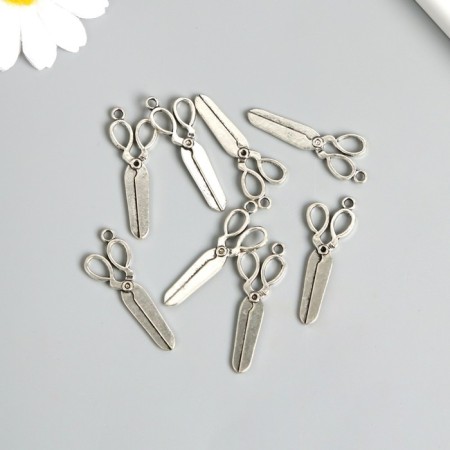 Decor Metal for creativity "Scissors" silver (A13717) 3.6x1.6 cm-2