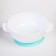 A set of children's dishes "Bunny", 3 objects: a plate on a suction cup, cover, spoon, turquoise color