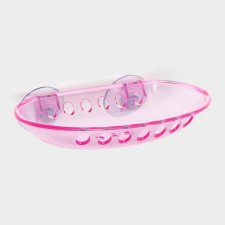 Soap dish on suction cups Bath Collection, plastic, 15.5 × 9.5 × 3 cm, color mix