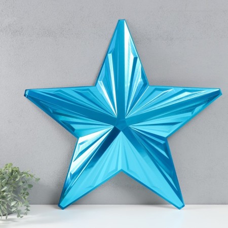 Figure "Star with faces" Big Blue metallic, half, 67.6x64.5 cm-1
