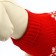 Clothing for dogs. Knitted sweater with "New Year" ornament, red, size m