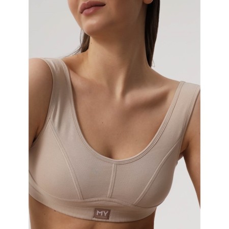 Top female supporting on the wide straps of Mirey, size 48, bodily color