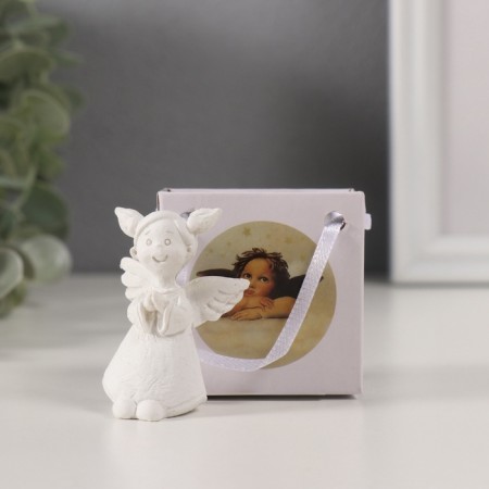 Souvenir Polystone "Girl Angel with two tails" White mix 3.5x3x5.5 cm-6