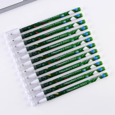 Ballpoint pen for graduation plastic with a cap "Good luck to you!" Blue Paste 0.5 mm-2
