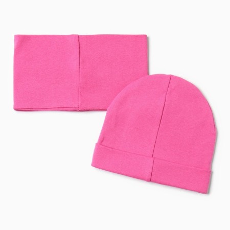 Children's cap KAFTAN with snood, rr 46-50, fuchsia-5