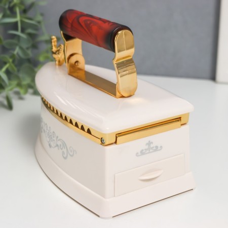 Musical mechanical Musical Casket "Retro iron" white 9x16x12 cm-3