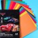 Set "Cars" A4: 8 l. tsv. monost. chalk. cardboard and 8 l. tsv. double. papers, cars