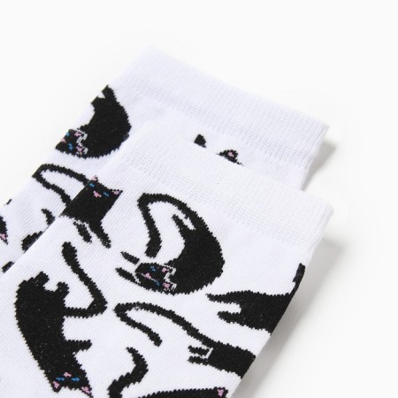 Women's socks "cats" white color, rr 38-40 (25 cm)-1