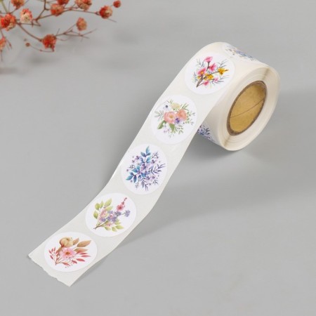 Stick Paper "Flower Bouquets" D = 2.5 cm 252 pcs in the roll-1