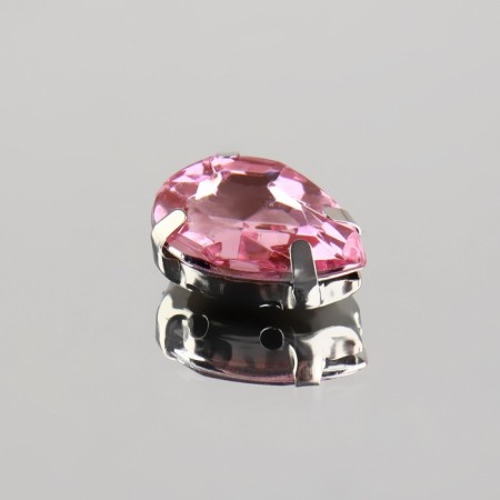 Rhinestones are sewing "drop", rimmed, 10 × 14 mm, 20 pcs, pink color-1