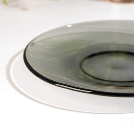 Desser plate Basilico. Lava Grey, D = 17 cm, gray color-2