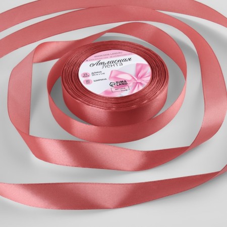 Satin tape, 20 mm × 23 ± 1 m, color Pink Antik No. 102