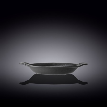 Oval baking form Wilmax England Slate Stone, with handles, size 28x16 cm, 500 ml, black slate color-1