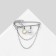 Classic pin, 5 cm, rainbow-white color in silver