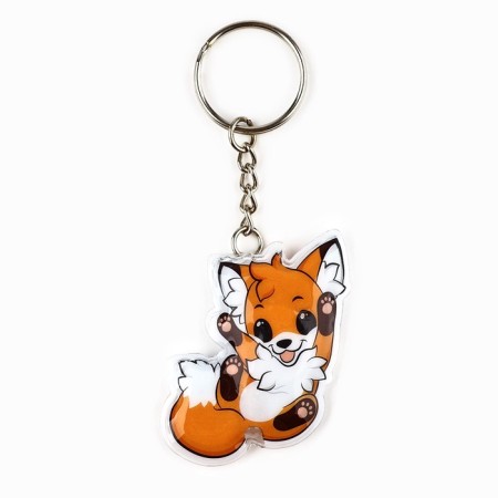 Keychain for keys with a fox flashlight, 4.9 x 10 cm