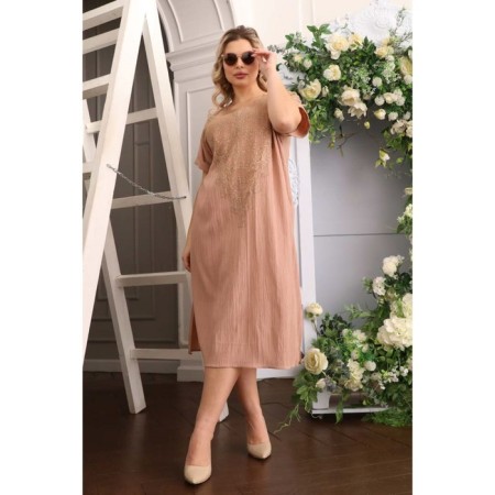 Female dress, size 56, beige color-2
