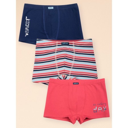 Panties for boys, height 134 cm, burgundy, red, dark blue, 3 pcs