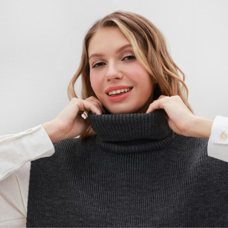 Jumper (Poncho) Women's Minaku: Casual Collection color light gray, rr 42-2