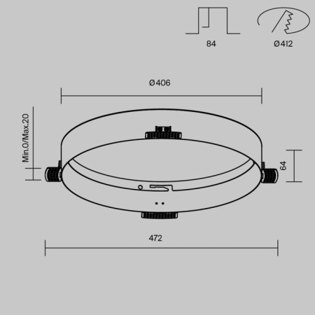 Accessory for the built-in lamp Technical DLA032-TRS45-W-9