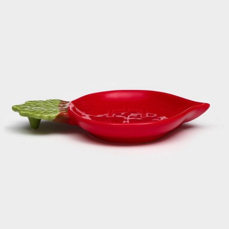 Ceramic “radish” plate, flat, red, 20 cm, 1 variety, Iran-2
