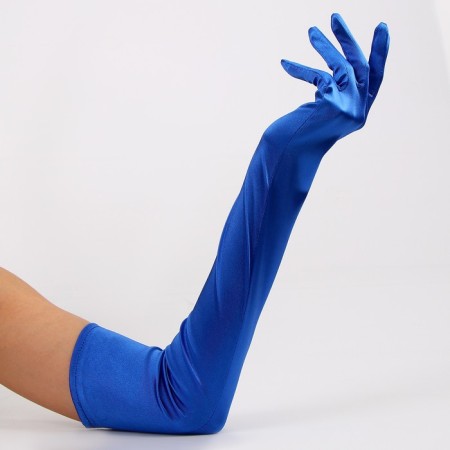 Carnival accessory - gloves 55cm, blue color-2