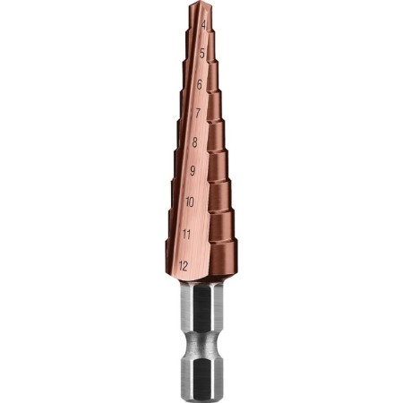 Drill step "bison" 29672-4-12-9_z01, 4-12 mm, 9 steps, hexagonal shank-1